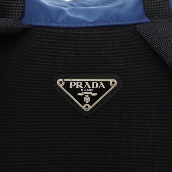PRADA Backpack Nylon Blue Silver Auth bs31181